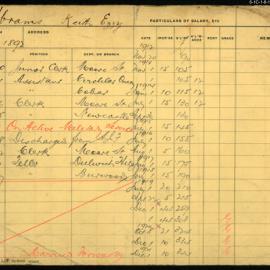Government Savings Bank of New South Wales - Sydney (Head Office) - Chief Inspector's Department - Staff Records - Officer's Service Cards - A - J - circa 1906-1932