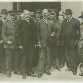 London - Strand Branch, opening 1 October 1917; official party at the entrance after the ceremony