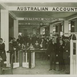 London - Strand Branch, opening 1 October 1917: Staff at work after commencement of business