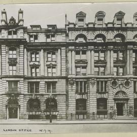 London - Premises, 36-41 New Broad St.: exterior - 15 July 1919 (plate 106)