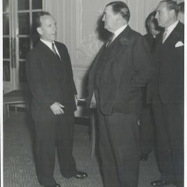 Bank's Functions - Overseas Travel - Dr Coombs with Messrs Trinder and Carson of Union Discount and Mr LU Rusden - London 1953