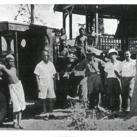 Staff Group - Rabaul Branch, Territory of Papua New Guinea, - Engaged in reclamation work after a volcanic eruption, 1937
