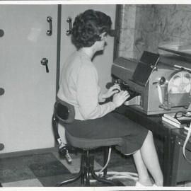 London - Staff at work - Teleprinter operator, 1962