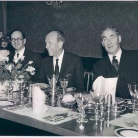 Staff - Social functions - Branches - London Office - Visitors attending dinner party at 8 Old Jewry during visit of Governor “Nugget” Coombs - 24 May 1962