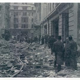 London branch, Old Jewry - Looking towards Gresham Street at bomb damage - 1944