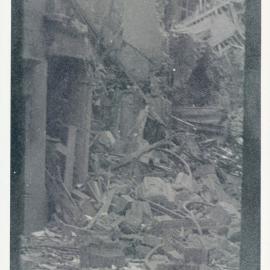 London branch, Old Jewry - View of bomb damage from building - 1944