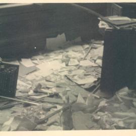 Premises - Branches - London , Old Jewry - Section of General Banking Department after bomb damage during Second World War - 1944
