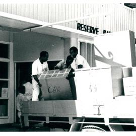 Moving Day, Port Moresby - Crate being unloaded - 7 June 1969