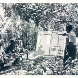 Bank's Functions, Activities - Papua & New Guinea Division - Savings & Loan Society - Meriba To Nakala, President, The Gazelle League of S&L Societies Ltd, giving an educational talk to villages - c.1970