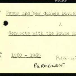 Papua New Guinea - Contacts with Prime Minister
