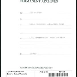 Papua New Guinea - Banks - P.N.G. Development Bank - Reserve Bank Finance