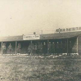 Hurdcott - (Military Branch UK): exterior of premises and staff 1 May 1919 (copy a)