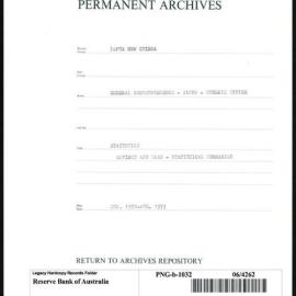 Papua New Guinea - Statistics - Savings and Loan - Statistical Summaries