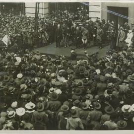 London - Anzac Day 25 April 1919: Prince of Wales taking salute outside Australia House on Anzac Day (view iii)
