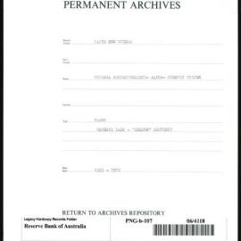 Papua New Guinea - Banks - Reserve Bank - "Shadow" Accounts