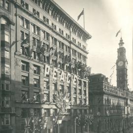 Peace Celebrations July 1919 - Head Office decorations, view from Moore Street - 21 July 1919