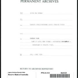 Papua New Guinea - Central Bank - Bank of Papua New Guinea - Accounting Procedures - Investment of Surplus Funds