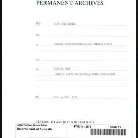 Papua New Guinea - Central Bank - Bank of Papua New Guinea - Banking Legislation