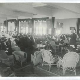 Loan raising World War I - 2nd Peace Loan: Governor addressing Inaugural Meeting of Ladies for Peace Loan - 1920
