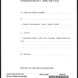 Papua New Guinea - Government Finance - P.N.G. Loan Programme - Premium Securities T1-5