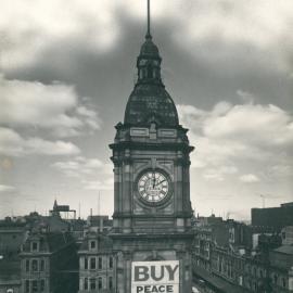 Loan Raising World War I - 2nd Peace Loan Advertising, Melbourne: Town Hall Clock tower