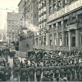 Seventh War Loan Campaign Activities in Sydney - Launching of loan from Destroyer in Moore Street - 16 September 1918 (copy b)