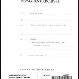 Papua New Guinea - Meetings - Inter-Departmental Committee - Transfer of Commonwealth Functions