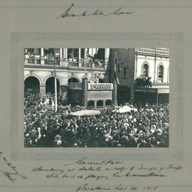 Seventh War Loan Campaign Activities in Brisbane - French General taking salute on roof of Temple of Thrift - 24 September 1918