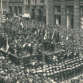 Second Peace Loan Campaign in NSW - Opening Day - 6 August 1920 - Hon J Joynton Smith addressing crowd