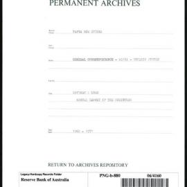 Papua New Guinea - Savings and Loan - Annual Report of the Registrar