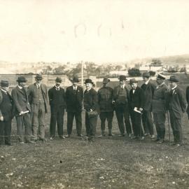 War Service Homes Scheme, Tasmania - State Governor turning the first sod for the War Service home - 22 September 1919