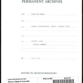 Papua New Guinea - Savings and Loan - District Surveys