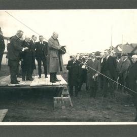 War Service Homes Scheme, Victoria - The ceremony of the laying of the foundation stone for the first home - 25 July 1919