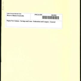Papua New Guinea - Savings and Loan - Federation and Leagues - General
