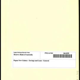 Papua New Guinea - Savings and Loan - General