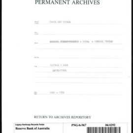 Papua New Guinea - Savings and Loan - Regulations