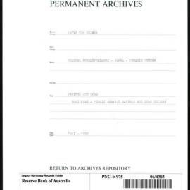 Papua New Guinea - Savings and Loan - Societies - Public Service Savings and Loan Society