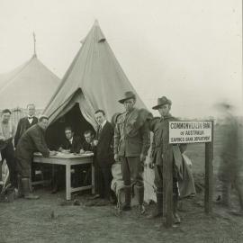 Commonwealth Bank - Branches - Liverpool - (Depot AIF) staff at work on 'premises' (copy a) - 1915 (plate 13)