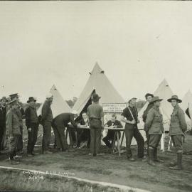 Commonwealth Bank - Branches - Liverpool - (Depot AIF) staff at work on 'premises' (copy b) - 1915 (plate 14)