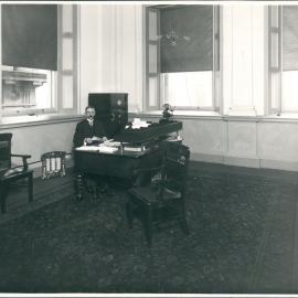 Commonwealth Bank - Australian Alliance Building, 400 Collins Street Melbourne - Governor in his office opening correspondence - July 1912 (plate 27)