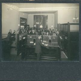 Commonwealth Bank - Branches - Melbourne - Modern Chambers 317 Collins Street - Opening of Savings Bank Department - 15 July 1912 (view i) (plate 182)