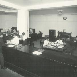 Interior new War Loan Offices, former Mercantile Mutual Building April-May 1920: Deputy Registrar's office (plate 199)