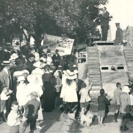 Sixth War Loan Campaign activities NSW - Tank Week, April 1918 - Tank visit to Randwick - 4 April 1918 (plate 219)