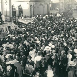 Commonwealth Bank - Sixth War Loan Campaign activities NSW - Tank Week, April 1918 - Tank visit to Newtown - 9 April 1918 (plate 225)