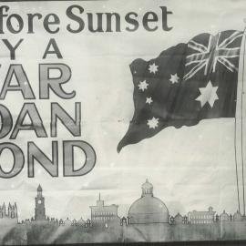 Commonwealth Bank - Head Office cnr Pitt Street & Martin Place - Sixth War Loan posters - 'Before Sunset buy a War Loan Bond' (8 sheet poster) - 1918 (plate 295)