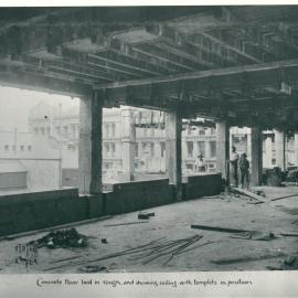 Commonwealth Bank - Head Office cnr Pitt Street & Martin Place - Construction - 5th floor concrete floor laid in rough and showing ceiling with template in position - 5 February 1915 (plate 325)