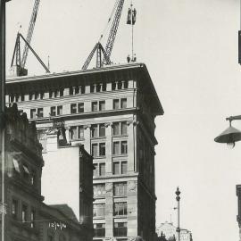 Commonwealth Bank - Head Office cnr Pitt Street & Martin Place - Construction - View from Pitt Street - 12 April 1916 (plate 338)