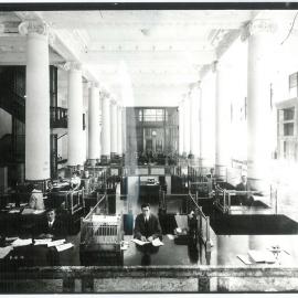 Commonwealth Bank - Head Office Banking Chamber - Staff at Work - 6 September 1916 (plate 354)