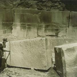 Commonwealth Bank - Head Office cnr Pitt Street & Martin Place - Construction - Cutting stone in quarry - 23 September 1915 (plate 403)