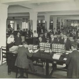 General Banking Department, 1st floor, Head Office - Staff at work - 6 September 1916 (plate 426)